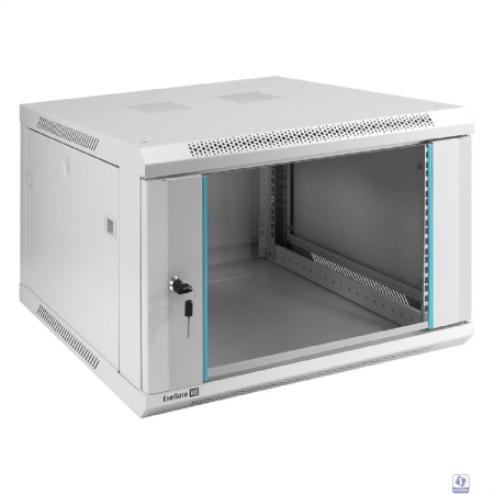 Exegate EX298600RUS Шкаф телекоммуникационный 19" настенный 6U ExeGate EC-WM-6U.600.G.GREY (19”, 6U, 600x600x370mm (ШхГхВ), передняя дверь закаленное стекло, съемные боковые панели, пыле- и влагозащит