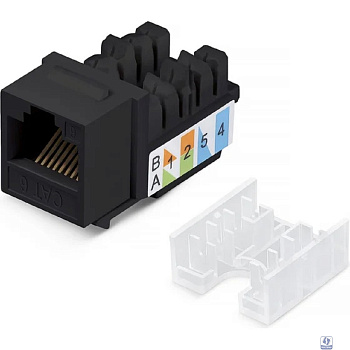 Cabeus KJ-RJ45-Cat.6-90-SW-BK Вставка Keystone Jack RJ-45, категория 6, заделка тип 110, черная, со стяжкой
