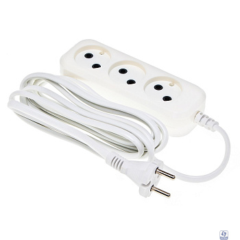 BURO Сетевой удлинитель 3 розетки, 3 метра, (BU-PSL3.3/W), белый (пакет ПЭ) 