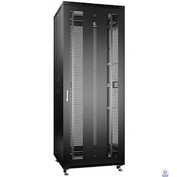 Cabeus ND-05C-47U80/80-BK Шкаф монтажный телекоммуникационный 19" напольный для распределительного и серверного оборудования 47U 800x800x2277mm (ШхГхВ) передняя и задняя перфорированные двери, ручка с