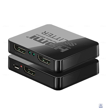 ORIENT HDMI 4K Splitter HSP0102HL, 1->2, HDMI 1.4/3D, UHDTV 4K(3840x2160)/HDTV1080p/1080i/720p, HDCP1.2, питание от USB, пластик.корпус (30103)