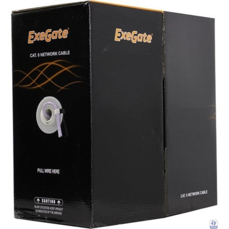Exegate EX281813RUS Кабель Exegate  UTP4-C6-CU-S23-IN-PVC-GY-305 UTP 4 пары кат.6  медь, 23AWG, бухта 305м, серый PVC