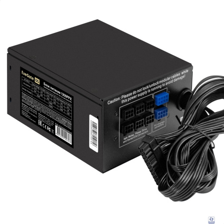 Exegate EX258920RUS Блок питания 1200W Exegate 1200PPX RTL, ATX, black, active PFC, 14cm, 24p+2*(4+4)p,PCI-E,5SATA,4IDE