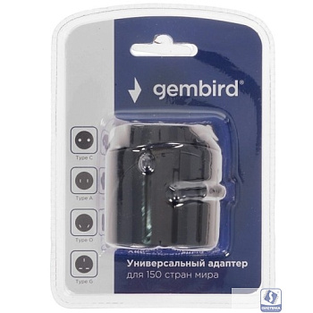 Gembird WTA-1 Универсальный сетевой переходник для путешествий, вилки/розетки EU,US,RU