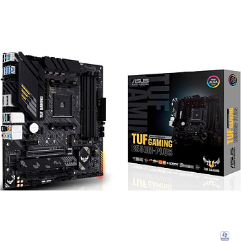 ASUS TUF GAMING B550M-PLUS (Socket AM4, mATX, 4xDDR4(128GB), HDMI 2.1/DP, 1xPCIe 4.0x16/1xPCIe 3.0x16, 1xPCIe 3.0, 1xLAN (2.5GbE), 4xSATA 6Gb/s, 2xM.2, 1xType-C, 5xUSB 3.2, 2xUSB 2.0, 1xPS/2)