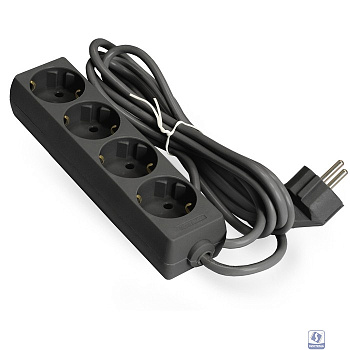 Exegate EX285810RUS Удлинитель ExeGate ECE-4-1.8B (4 евророзетки с заземлением, 1.8м, черный)