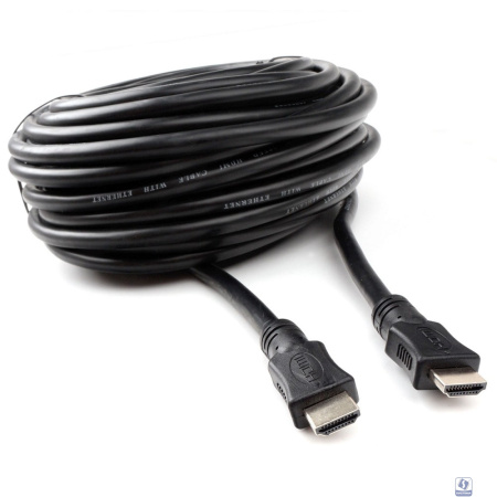 Кабель HDMI Cablexpert 19M/19M, v2.0, серия Light, позол.контакты, экран, 15м, черный, пакет (CC-HDMI4L-15M)