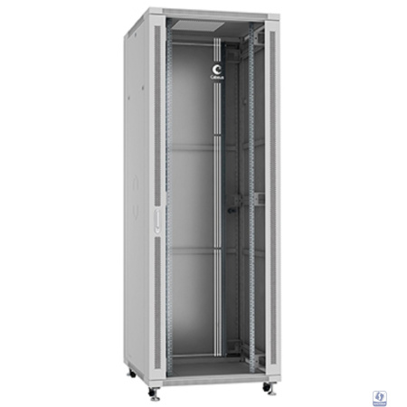 Cabeus SH-05C-47U80/80 Шкаф монтажный телекоммуникационный 19" напольный для распределительного и серверного оборудования 47U 800x800x2277mm (ШхГхВ) передняя стеклянная и задняя сплошная металлическая