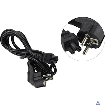 Exegate ES281010RUS Кабель питания ноутбуков ExeGate Special PC5-1,8S (Евровилка Schuko->С5) (3-pin) 0.75mm2, ССА, черный, 1.8м.