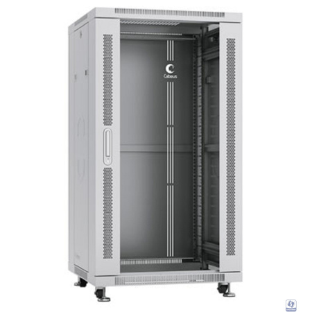 Cabeus SH-05C-22U60/60 Шкаф монтажный телекоммуникационный 19" напольный для распределительного и серверного оборудования 22U 600x600x1166mm (ШхГхВ) передняя стеклянная и задняя сплошная металлическая