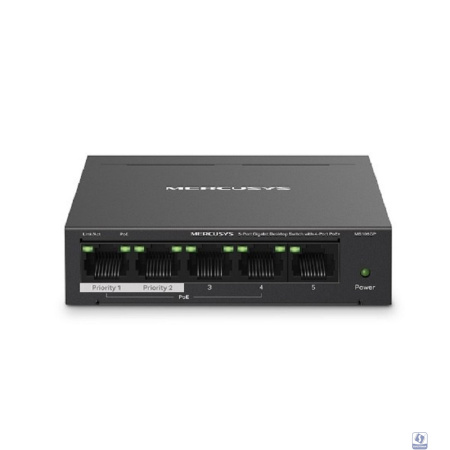 Mercusys MS105GP Настольный коммутатор с 5 гигабитными портами (4 порта PoE+)