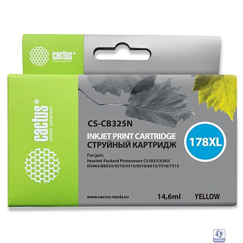 Cactus CB325 (CS-CB325N(CS-CB325)) Картридж №178XL для HP PS B8553/C5383/C6383/D5463 (жёлтый) 