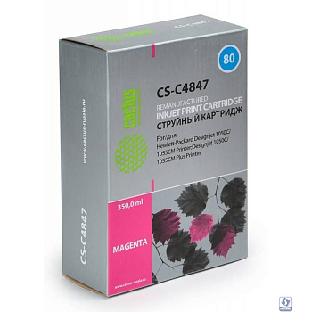 Картридж струйный Cactus CS-C4847 №80 пурпурный (400мл) для HP DJ 1050C/1055CM/1000