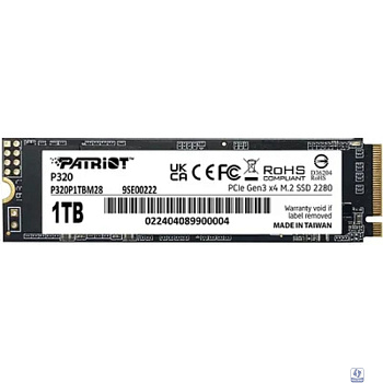Накопитель SSD Patriot PCIe 3.0 x4 1TB P320P1TBM28 P320 M.2 2280
