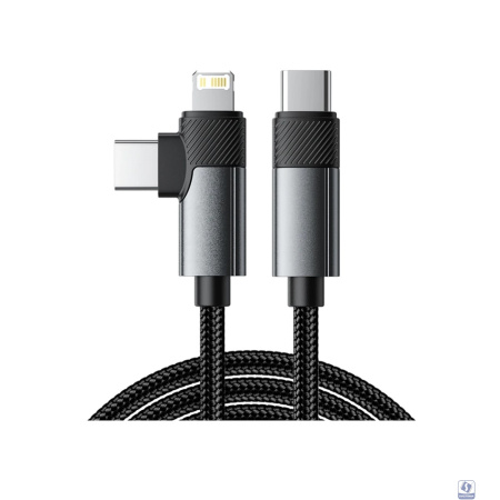 Rexant (18-7095) Кабель 2в1 Type-C, Type-C, Lightning 65Вт, 1м, в черной нейлоновой оплетке 