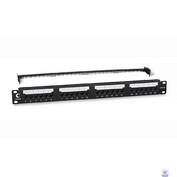 Cabeus PL2-24-Cat.5e-Dual IDC Патч-панель 19" (1U), 24 порта RJ-45, категория 5e, Dual IDC, с задним кабельным организатором,