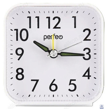 Perfeo Quartz часы-будильник "PF-TC-022",  квадратные, белые