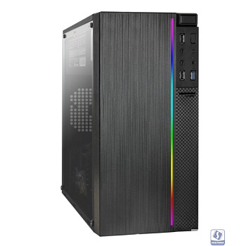 Exegate EX296070RUS Корпус Minitower ExeGate mEVO-9301-EVO800 (mATX, БП EVO800RGB с вент. 12см, с окном, 2*USB+1*USB3.0, HD аудио, черный, с RGB подсветкой)