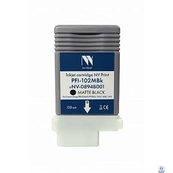 Струйный картридж NV Print PFI-102MBk (NV-0894B001) Matte Black для Canon ImagePROGRAF iPF500/510/600/610 (130 мл) 