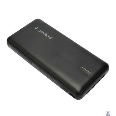 Gembird Портативный аккумулятор, 10000мАч, 2A, 4 встр.кабеля, черный (GPB-10C)