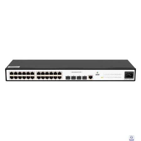 SNR SNR-S2982G-24TE-UPS Управляемый коммутатор уровня 2, 24 порта 10/100/1000Base-T и 4 порта 100/1000Base-X (SFP), встроенный БП ~220V AC, разъем для АКБ 12V с возможностью заряда