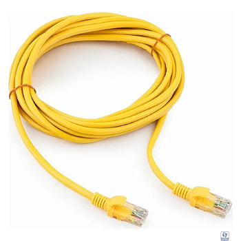 Патч-корд UTP Cablexpert PP12-5M/Y кат.5e, 5м, литой, многожильный (жёлтый)