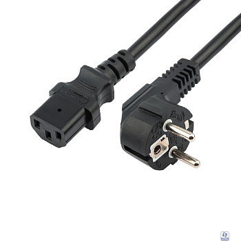 Rexant (11-1138) Шнур сетевой, вилка угловая СЕЕ 7/7(Schuko) - разъем IEC 320 C13, кабель 3x1,5 мм?, длина 1,5 метра, черный (PVC пакет)