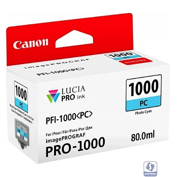 Картридж струйный Canon PFI-1000 C 0547C001 синий для Canon Pixma MG5740/MG6840/MG7740