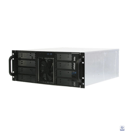 Procase RE411-D8H4-FC-55 Корпус 4U server case,8x5.25+5HDD,черный,без блока питания,глубина 550мм,MB CEB 12"x10,5", панель вентиляторов 3*120x25 PWM