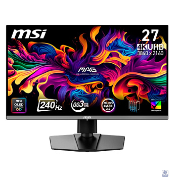 Монитор 26.5" MSI MAG 272UP QD-OLED X24 Black (QD-OLED, 3840x2160, HDMI+HDMI+DP+Type C (15W), 0.03 ms, 178°/178°, 250 cd/m, 1500000:1, 240Hz, Pivot)