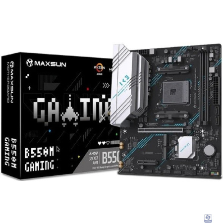 MAXSUN MS-B550M GAMING WIFI (Socket AM4, mATX, 2*DDR4, VGA/HDMI, 2*SATA3, 2*M.2, 1*PCIEx16/1*PCIEx4, 4*USB 2.0, 2*USB 3.2 Gen1, Wi-Fi 5,  LAN 1*1G, RTL)
