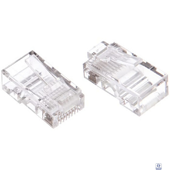 Cablexpert Разъем (коннектор) RJ-45 (8P8C) универсальный кат.5e, контакты 6 микрон, 100шт, пакет (PLUG3UP6/5)