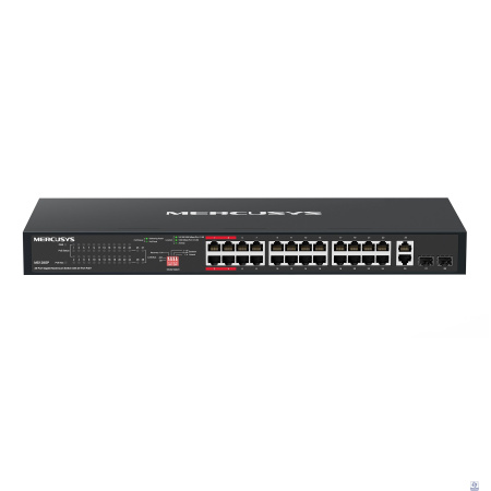 Mercusys MS128GP 28-портовый гигабитный монтируемый в стойку коммутатор с 24 портами PoE+