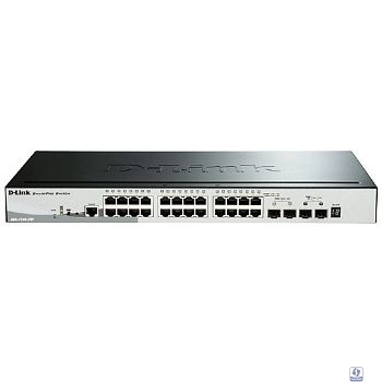D-Link DGS-1510-28P/A1A PROJ Настраиваемый L2+ стекируемый коммутатор с 24 портами 10/100/1000Base-T, 2 портами 1000Base-X SFP и 2 портами 10GBase-X SFP+ (24 порта PoE 802.3af/at, PoE-бюджет 193 Вт)