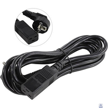 Exegate EP280670RUS Кабель питания ExeGate Power PC19-3P (Евровилка Schuko->С19) VDE-250V-3*1.5mm2, медь, черный, 16А, 3м.