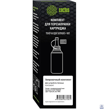 Тонер Cactus CS-RK-THМ247 черный флакон 400гр. (в компл.:чип) для принтера Катюша Р247/М247