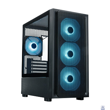 XASTRA Корпус  A411M 4ARGB-FC Black mATX/Mesh /ScrewlessTG+mesh panel/ 4x120mm ARGB PWM FC fans/ A411M-4FC12A