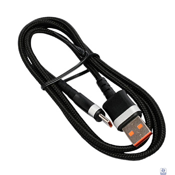 Cablexpert Кабель USB2.0, AM/Type-C, 6A, 66Вт, QC3.0, оплетка, медь, 1м, черный, пакет (CCP-USB2-AMCM-66W-1M)