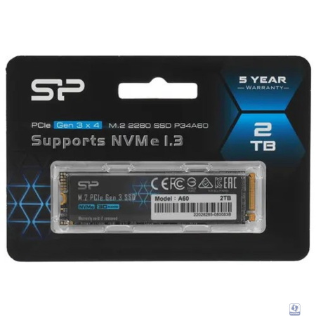 Silicon Power SSD 2TB P34A60, M.2 2280, PCI-E 3x4 [R/W - 2200/1600 MB/s] (SP002TBP34A60M28)