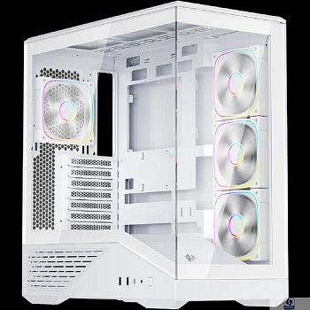 1STPLAYER Корпус GM7 ARGB White / ATX / 4x120mm ARGB fans / GM7-WH-3FN7R-W-1FN7-W