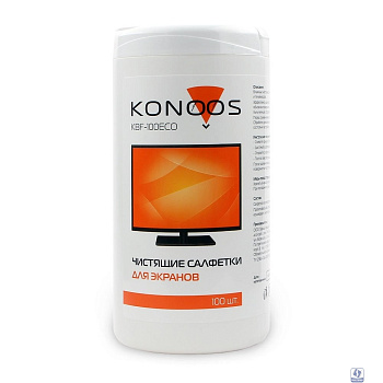 Konoos KBF-100ECO Салфетки для ЖК-экранов в банке, 100 шт.