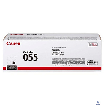 Canon 055 BK Картридж лазерный для Canon MF746Cx/MF744Cdw/MF742Cdw/LBP664Cx/663Cdw, (2300стр.), черный