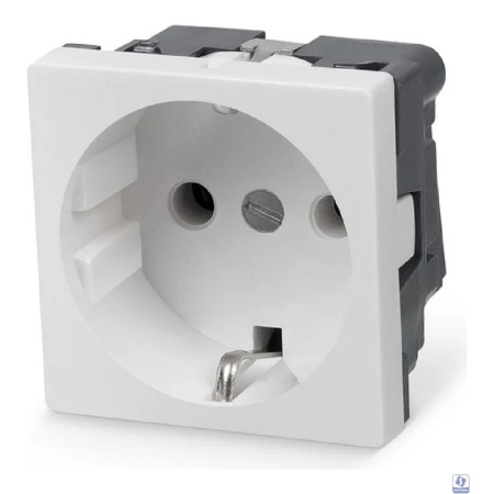 Cabeus ME45-WH Розетка электрическая Mosaic 45x45, нем. ст., 2K+3, 16A, белая (в сборе)