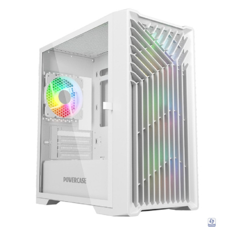 Powercase Mistral Micro X4W, Tempered Glass, 4х 120mm 5-color fan, белый, mATX  (CMMXW-L4)
