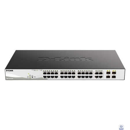 D-Link DGS-1210-28P/F5A Управляемый L2 коммутатор с 24 портами 10/100/1000Base-T и 4 комбо-портами 100/1000Base-T/SFP (24 порта PoE 802.3af/at, PoE-бюджет 193 Вт)