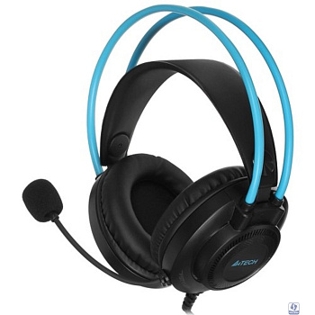 Наушники с микрофоном A4Tech Fstyler FH200U серый/синий 2м накладные USB оголовье (FH200U BLUE)