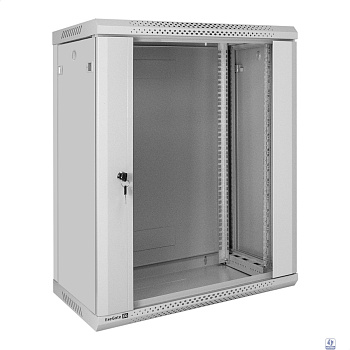 Exegate EX300255RUS Шкаф телекоммуникационный 19" настенный 15U ExeGate EC-WM-15U.450.G.GREY (19”, 15U, 600x450x769mm (ШхГхВ), передняя дверь закаленное стекло, съемные боковые панели, пыле- и влагоза