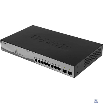 D-Link DGS-1210-10MP/F3A PROJ Управляемый L2 коммутатор с 8 портами 10/100/1000Base-T и 2 портами 1000Base-X SFP (8 портов PoE 802.3af/at, PoE-бюджет 130 Вт)