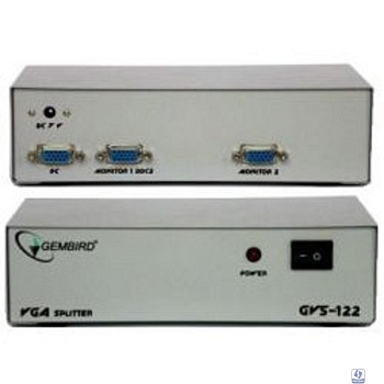 Gembird GVS122  Разветвитель сигнала VGA на 2 монитора (Gembird) 