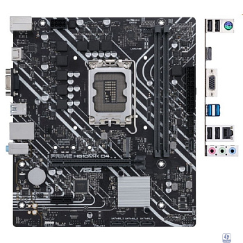 ASUS PRIME H610M-K D4 (Socket 1700, mATX, 2xDDR4(64GB), VGA/HDMI 2.1, 1xPCIe 4.0x16/1xPCIe 3.0/1xLAN, 4xSATA 6Gb/s, 1xM.2, 2xUSB 3.2, 4xUSB 2.0, 1xPS/2)
